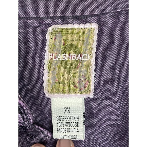 Flashback Women's Vintage 90s Purple Fairy Grunge Witchy Boho Artsy Jacket Sz 2X - Picture 5 of 7